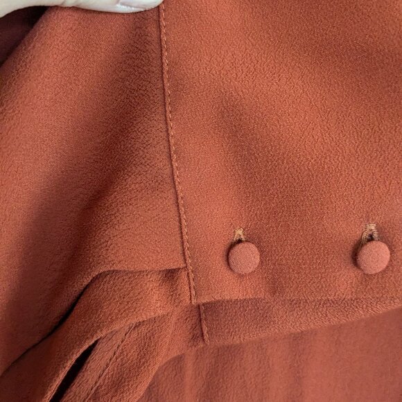 Madewell Heather Long Sleeve Button-down Dress, Rust Red, Size Large - Picture 5 of 13
